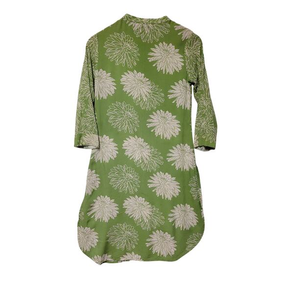 Max Floral Printed Straight Kurta Tunic‎ Dress Spring Summer Artsy Green Size S - Picture 2 of 8